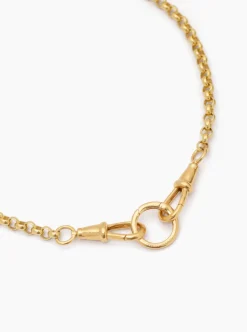 Small Gold T-Bar on Gold Chunky Belcher Triple Clipt Necklace