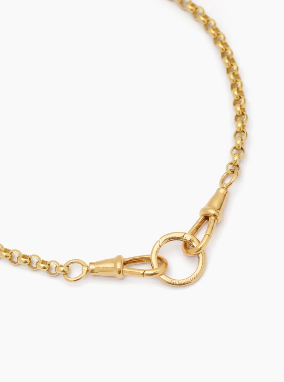 Small Gold T-Bar on Gold Chunky Belcher Triple Clipt Necklace