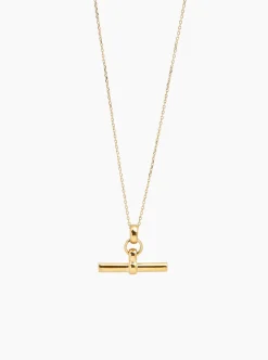 Small Gold T-Bar On Trace Chain