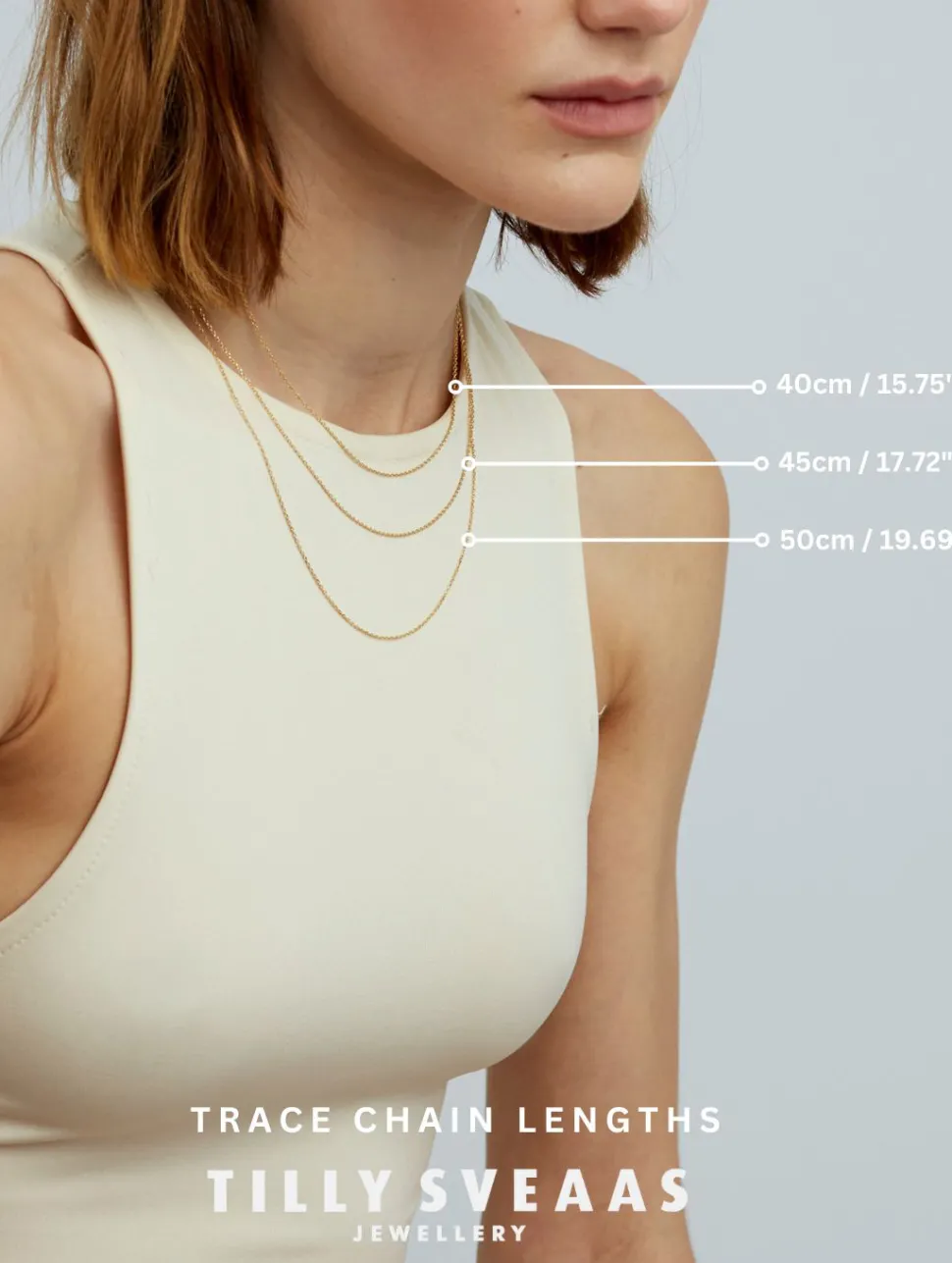 Small Jewelled Gold T-Bar On Trace Chain
