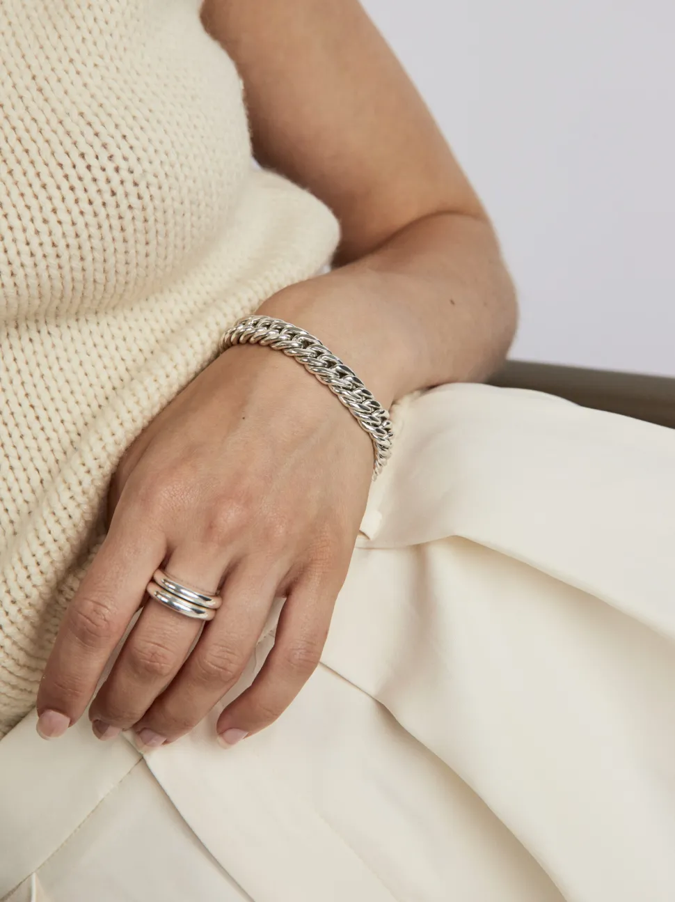 Small Silver Curb Link Bracelet