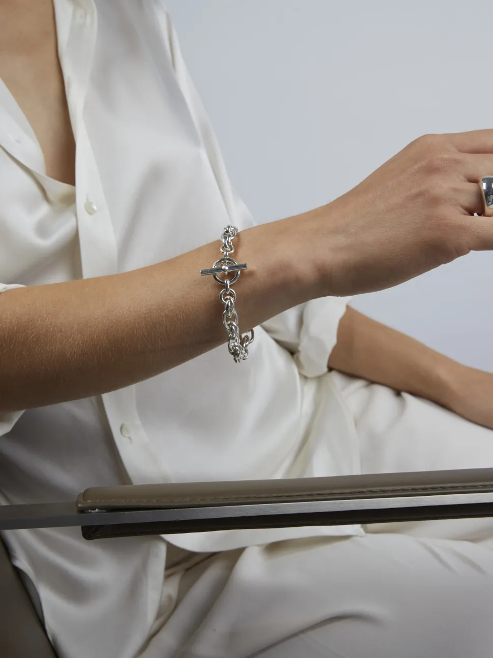 Small Silver Double Link Bracelet