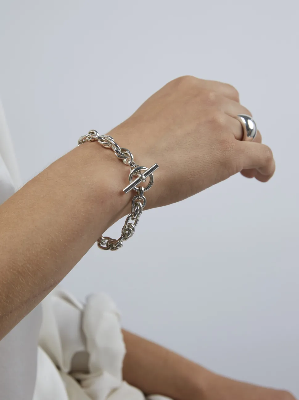 Small Silver Double Link Bracelet