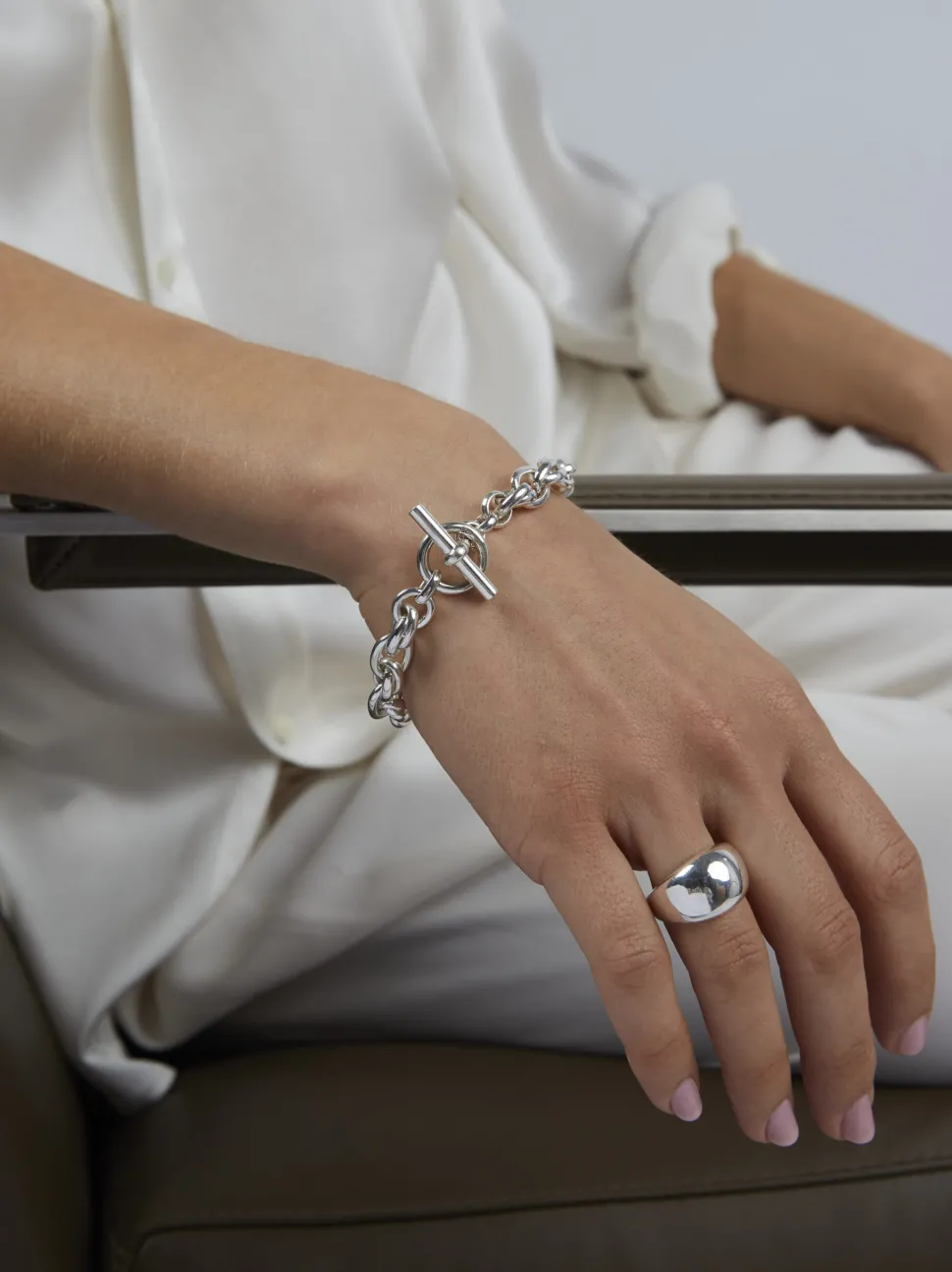 Small Silver Double Link Bracelet