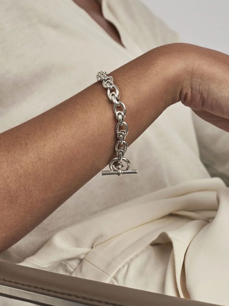 Small Silver Interlock Bracelet