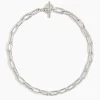 Small Silver Oval Chain Necklace