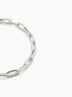 Small Silver Oval Chain Necklace