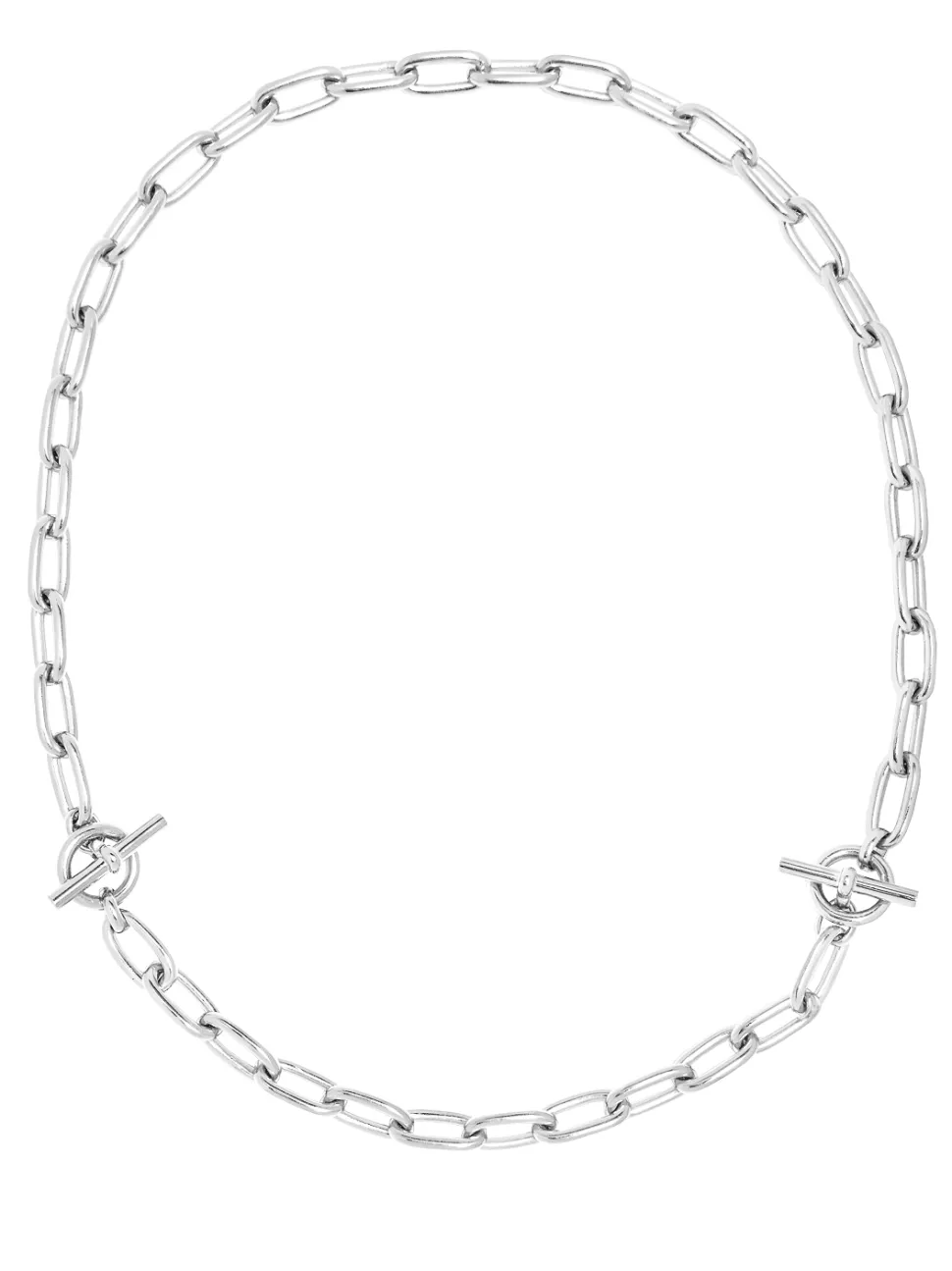 Small Silver Oval Linked Set