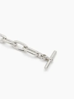 Small Silver Oval Linked Bracelet