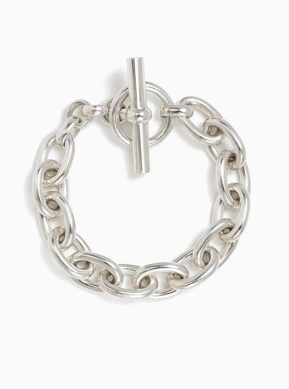 Small Silver Round Link Bracelet