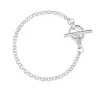 Small Silver T-bar Clasp on Belcher Chain Bracelet