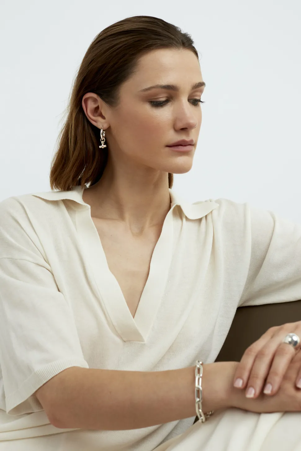 Small Silver T-Bar Earrings
