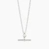 Small Silver T-Bar On Belcher Chain