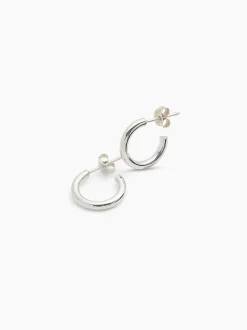 Tiny Silver Hoop Earrings